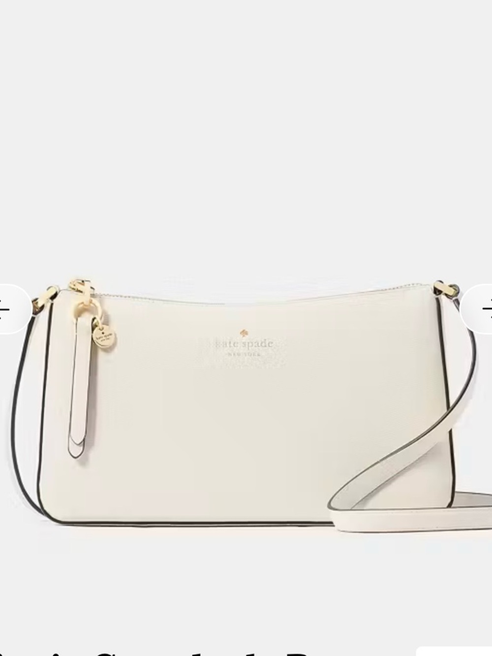 kate spade Cream Leather Crossbody with Gold-Tone Accents